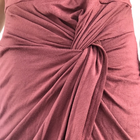 Millie Maroon Knot-Front Bodycon Mini Dress - Picture 2 of 5